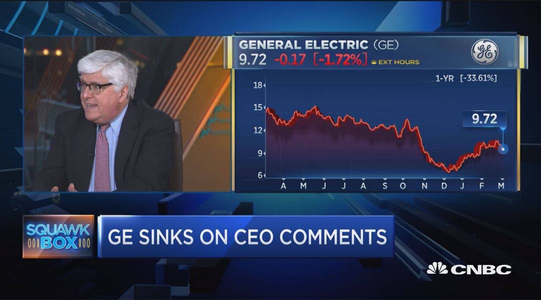 GE CEO says Cash Flow Will be Negative This Year, Shares Tank